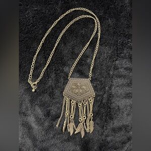 Boho Gold Pendant Necklace